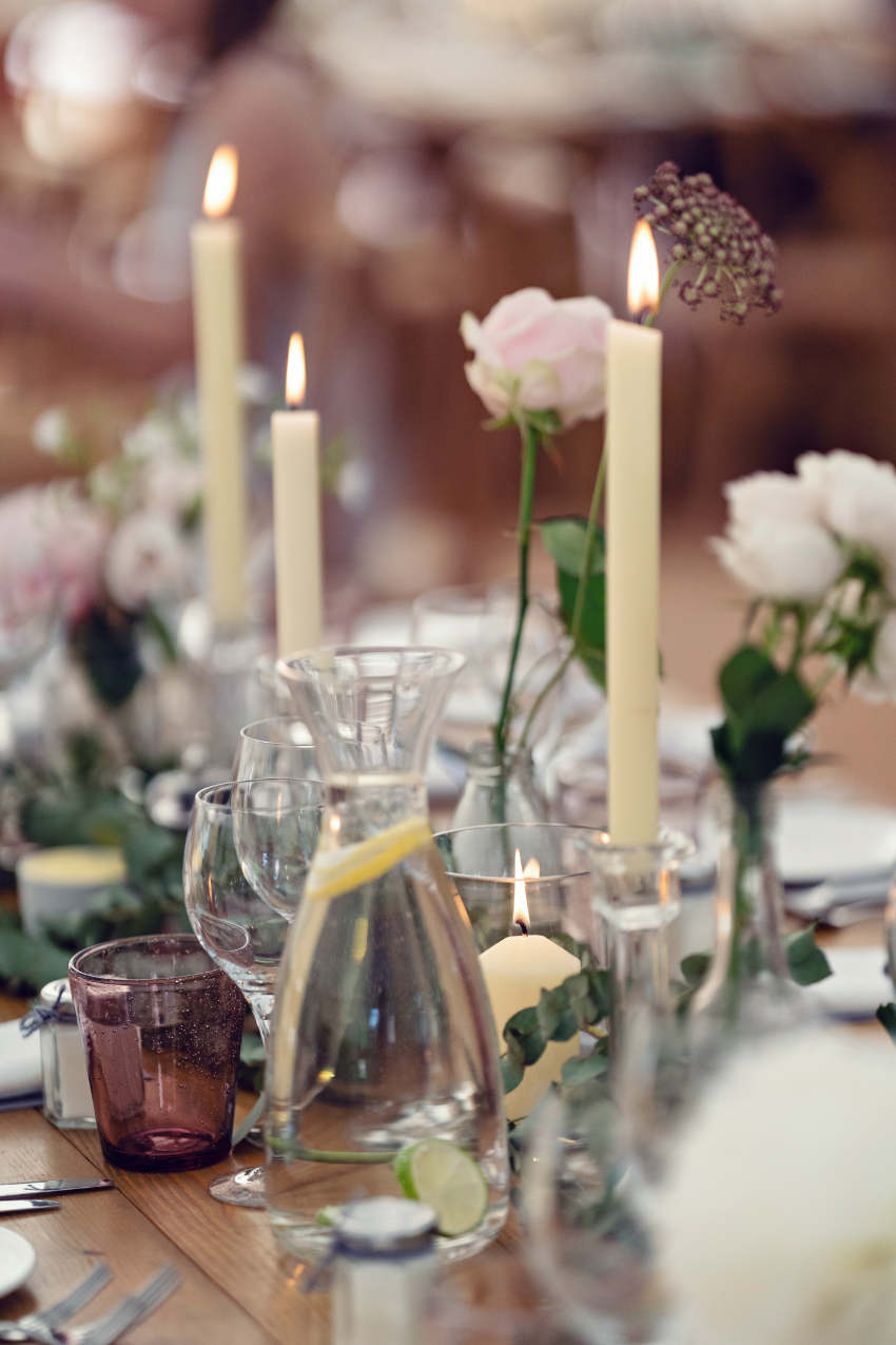 Table setting with candles 