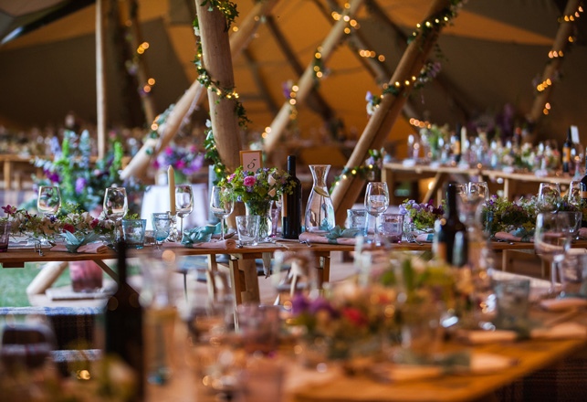 Large tipi joint birthday celebration in cotswold garden tn
