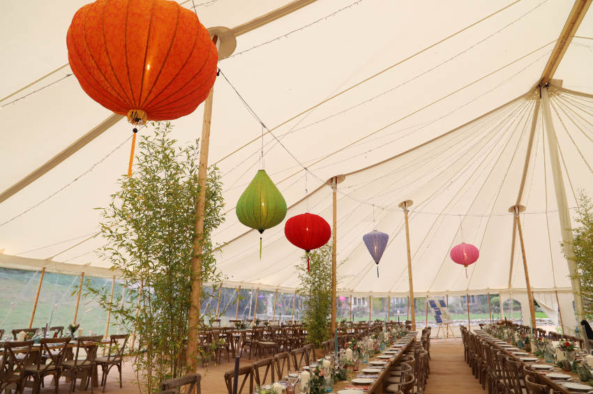 Hanging Lanterns in Marquee
