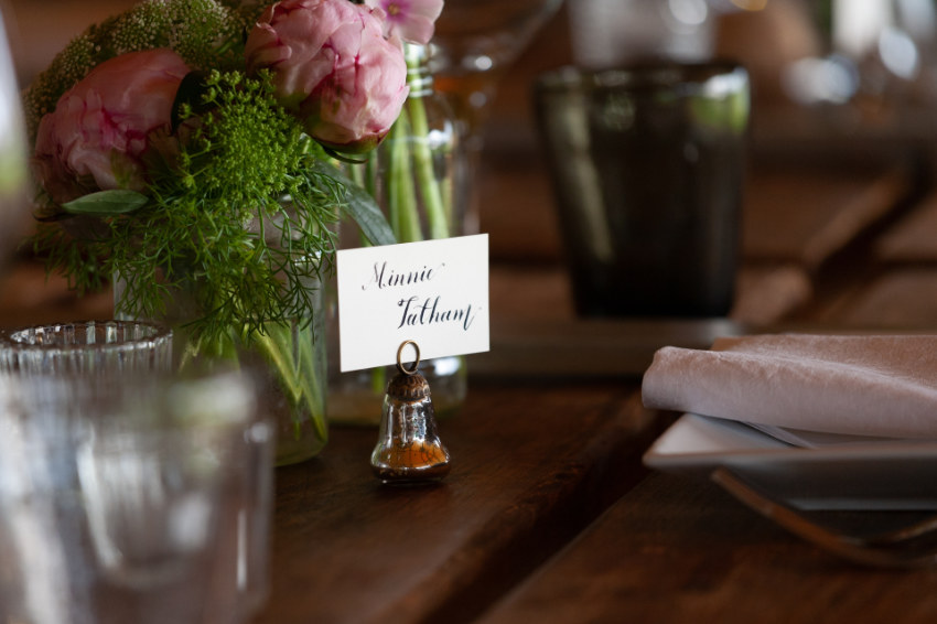 Calligraphy place setting