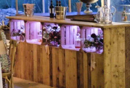 Large Rustic Apple Crate Bar With Lights
